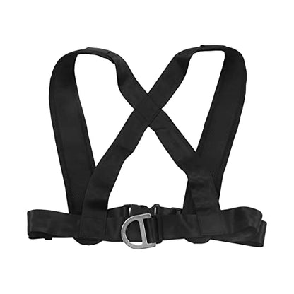 Sled Pulling Strap with Padded Shoulder Harness, Heavy Duty Nylon Resistance Training Equipment for Tire Sled Drag, Strength and Speed Workout for Football Runners