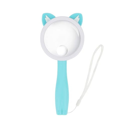 10X Kids Magnifying Glass Handheld Magnifier for Child (Kitten Style 1Pcs) | Kitten shape magnifier student exploring nature, scientific experiment Observing insect animal plant leaves explore reading - color: Kitten Style 1pcs