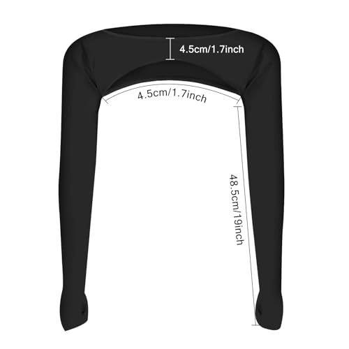 Cooling Shawl Arm Sleeves,Sun Protection with Finger Hole Anti-UV Women's tops,Comfortable Ladies Cooler Shrug - color: Black