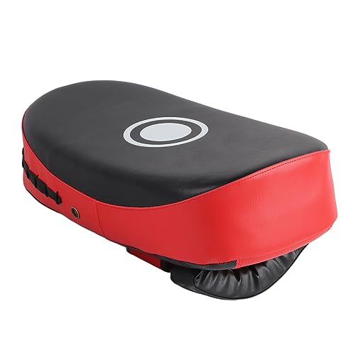 GLOGLOW Boxing Strike Pad for Training, High Density Sponge and PVC Leather, Multifunction Protective Strike Pad for Kickboxing Users - color: Red Stripe