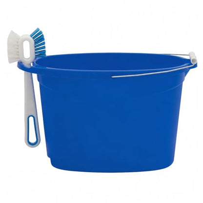 12 Quart Oval Utility Bucket, Blue Plastic Open Top Container for Cleaning Supplies, Washing, Storage, Household Tasks & General Use, 1 Pack