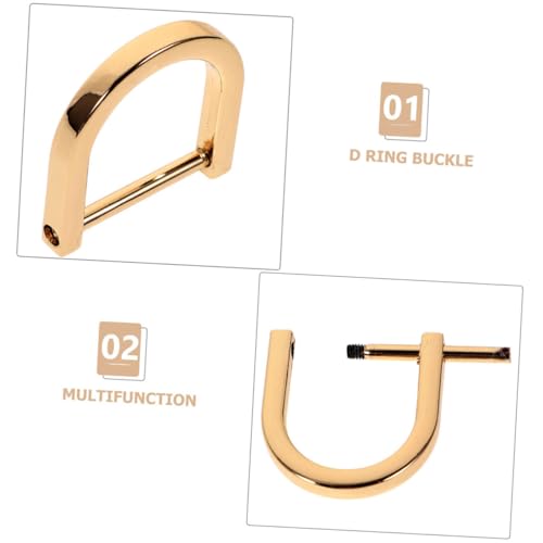8 Pcs D Ring Hardware Set for Bag Making Zinc Alloy Metal D-shaped Buckles for Purse Clips Heavy Duty Detachable Bag Accessories for Crafting and DIY Projects