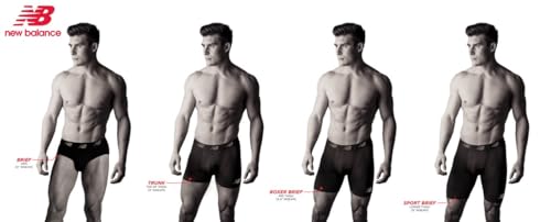 New Balance Men's Performance Boxer Briefs with Fly, Breathable Stretch Underwear, Moisture Wicking, Soft Waistband (3 Pack) - color: Team Red/Black/Team Red Viper