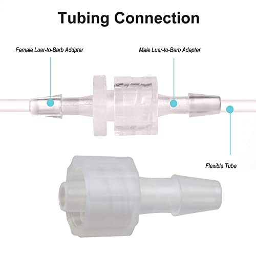 MEETOOT 10pcs Male Luer Lock 5/32" Polycarbonate Hose Barb Adapter for Laboratory Biochemical/Analytical Instruments, Food Machinery and Aquarium Equipment - size: 5/32Inch