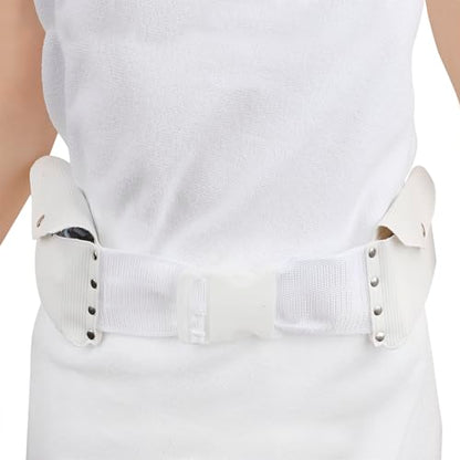 Ihram Hajj and Umrah용 벨트 조절 가능한 허리 벨트 포켓 2개 유니 아랍 무슬림 기도 허리 가방 패니 팩, 화이트., Hram Hajj Umrah Haji 허리 벨트