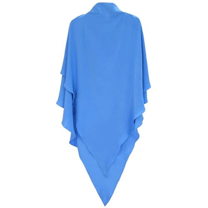 khalat Womens Muslim Prayer Dress Front Zipper Kaftan Islamic Robe Modest Solid Abayas for Women Muslim - color: Light Blue+hijab