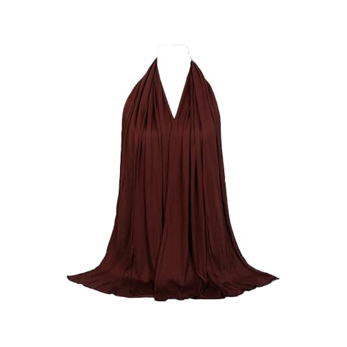 Non-see-through Premium Jersey Maxi Hijab Head Scarf Wrap for Muslim Women - color: Coffee