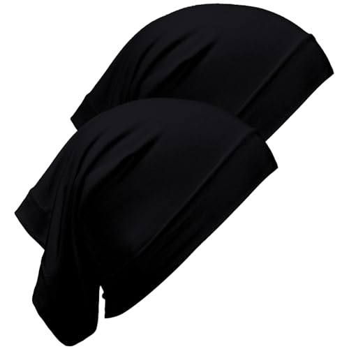 Loopeer 2 Pcs Hijab Undercaps No Slip for Women - color: Black