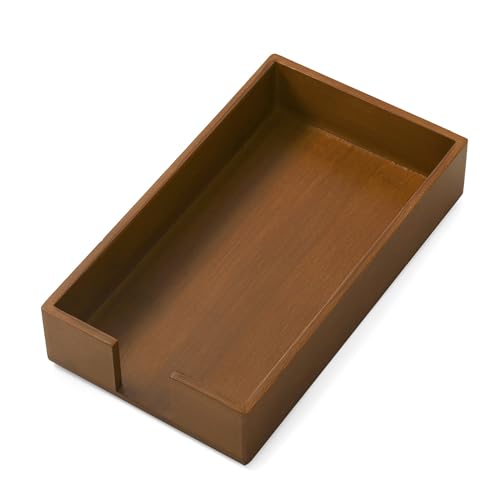 Paper Hand Towel Tray - Paper Guest Napkin Holder (Chestnut Bamboo) - color: Chestnut Bamboo