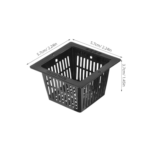 Yardwe 10Pcs Square Planting Baskets 2.24X2.24X1.45In Plastic Aquatic Plant Basket Mesh Pots for Aquarium Hydroponics and Aquaponics Gardening - size: 10PCS