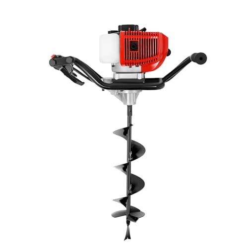 Auger Post Hole Digger, Gas Powered Earth Post Hole Digger Post Holes Earth Digger Petrol Drill Borer Bulb Planting Drill Fence Hole Maker Machine (52CC 2Hp 1.5KW, Drill Bit NOT Included) - size: 52CC 2Hp 1.5KW