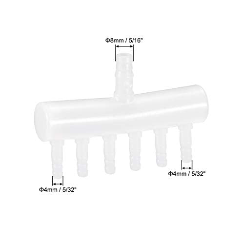 uxcell 8mm to 4mm 6 Way Aquarium Air Line Tubing Splitter Connector Fish Tank Plastic Air Flow Divider Oxygen Splitter Lever Valve