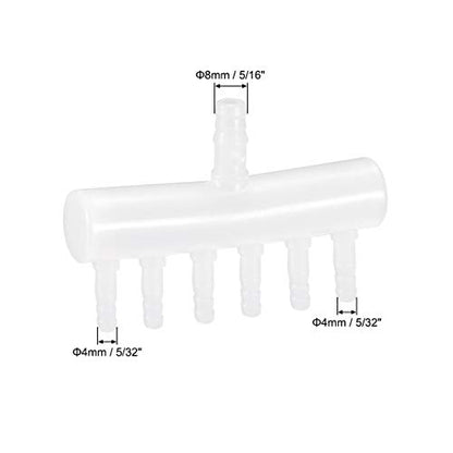 uxcell 8mm to 4mm 6 Way Aquarium Air Line Tubing Splitter Connector Fish Tank Plastic Air Flow Divider Oxygen Splitter Lever Valve