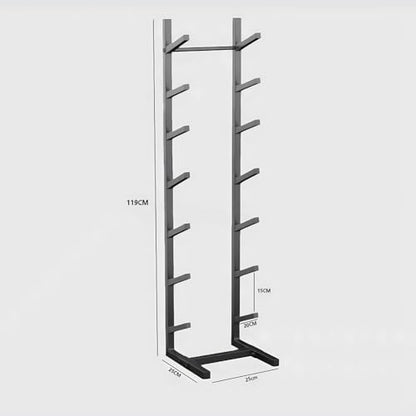 Rygcrud Floor Stand Skateboard Racks, Indoor Snowboard Storage for Skis/Longboard/Scooter, Commercial Display Rack Sports Mat Holder for Home, Garage, Gym(7 Tiers/H:119 CM) - size: 7 tiers/H:119 CM