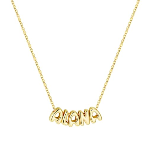 M MOOHAM Mothers Day Gifts - Custom Name Necklace 14K Gold Plated Necklace Personalized Monogram Pendant Name Necklaces for Women Trendy Jewelry Gifts for Women Mom Her Birthday Gifts - style: Alana