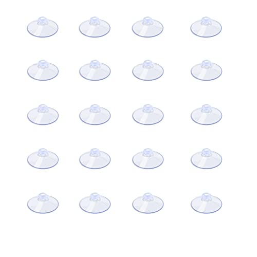 AQUANEAT 20 Packs Suction Cups 0.8 Inch Clear Sucker Pads Without Hook for Glass Home Organization Decoration - size: 0.8 in