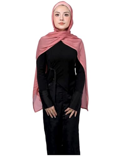 Modal Cotton Hijab Scarf for Women with Undercap Set - color: Deep Pink