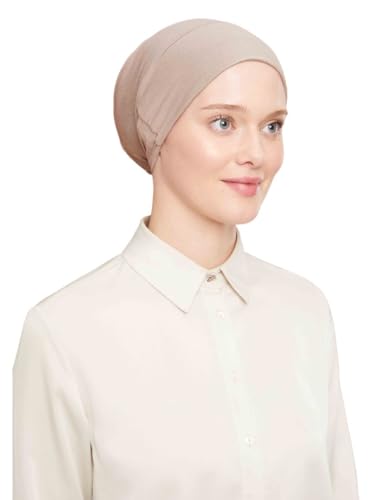 ihvan online, Hijab Cap, Beanie Undercap Scarf, Turban Head Wraps for Women, Hair Wrap, Muslim Under Scarf Hijab Cap - color: Cream