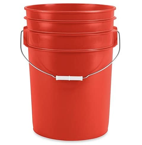 6 Gallon Large Food Grade BPA Free Bucket Pail with Airtight Screw on Lid (Pack of 2)