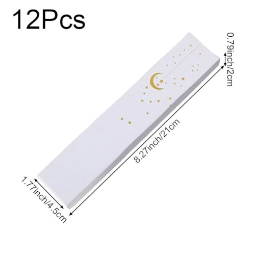 12 Pcs Ramadan Jewellery Gift Box Moon Star Eid Mubarak Jewelry Boxes Bracelet Necklace Chain Packaging Box - color: White