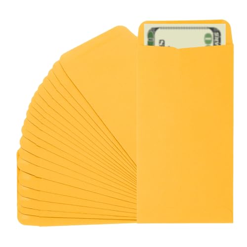 PATIKIL Money Envelope, 50 Pack 6.5" x 3.5" Cash Envelopes Money Holder Bags Budgeting Saving Challenge Letter for Gift Coins Checks Tickets Jewelry Passport Card, Deep Yellow - color: Deep Yellow, size: 6.5" x 3.5"
