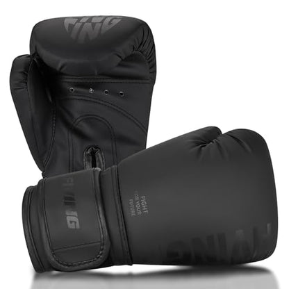 Kids Boxing Gloves, Youth Boxing Training Gloves for Kids Boys and Girls, 4oz & 6oz Fighting Gloves, Punching Bag Kickboxing Thai Mitts MMA Training Sparring Gloves - color: Black, size: 6oz