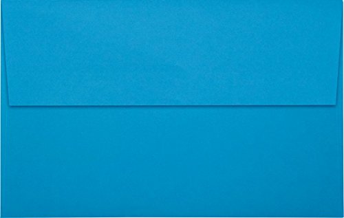 LUXPaper A10 Invitation Envelopes | Peel & Press | 6" x 9 1/2" | Pool Blue | 80lb. Text | 50 Qty - color: Pool