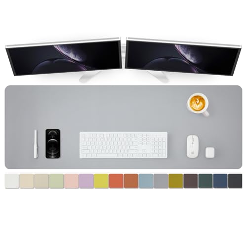 Large Desk Mat - 47.2"x 17" Non-Slip PU Desk Pad for Office and Home - Ideal for Large Mouse Pad and Desk Mats on Top of Desks(Dark Gray) - color: Dark Gray, size: 47.2" x 17"