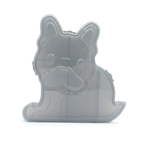 melii Animal Shaped Snackle Box - Divided Snack Container, Food Storage for Kids, Removable Dividers, Arts & Crafts, Beads, BPA-Free - Bulldog - color: Bulldog