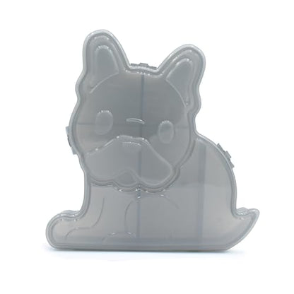 melii Animal Shaped Snackle Box - Divided Snack Container, Food Storage for Kids, Removable Dividers, Arts & Crafts, Beads, BPA-Free - Bulldog - color: Bulldog