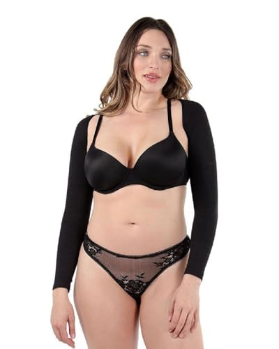SlimMe Long Sleeve Arm Shapewear, Arm Slimming Sleeves for Women, Tightens and Smooths Arms, Bolero Style - Small to Queen 2 - color: Black, size: Small