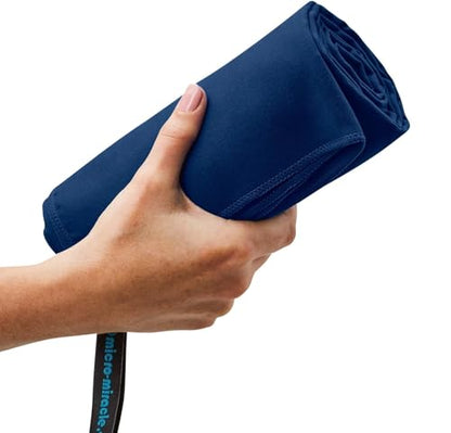 XL 여행용 타월 - 2in1 대형 빠른 건조 엑스트라 소프트 극세사, 13가지 색상, 체육관, 수영 연습, 여행, 배낭여행, 캠핑, RV, 해변, 비상 가방, 기숙사, 작은 집, 밴 또는 캠핑카용 경량 - color: 네이비 블루