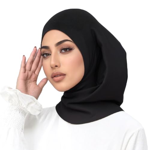 LMVERNA Hijab Undercap, Silky Mercerized Cotton Instant Premium Under Scarf - color: Blcak
