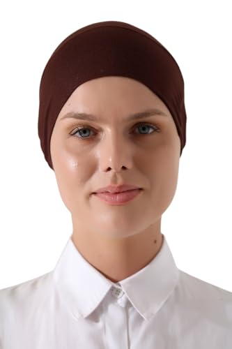 ihvan online, Hijab Cap, Beanie Undercap Scarf, Turban Head Wraps for Women, Hair Wrap, Muslim Under Scarf Hijab Cap - color: Light Brown