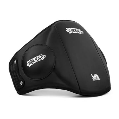 YOKKAO Belly Pad - Leather | Heavy-Duty Padding | Produced at Factory, Thailand | Muay Thai | 5 Colors - color: Black