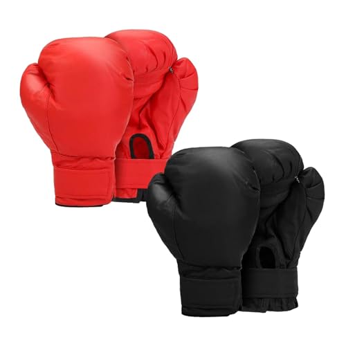 2 Pair Boxing Gloves Punching Bag Gloves Hands Protection Comfortable Punch Mitts Sparring Gloves PU Leather for Grappling - size: Kids