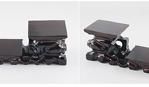 GOLDY&WENDY Rectangular Oriental Handmade Rosewood Pedestal Base | Vase Teapot Buddha Statue Ornament Display Stand Pedestal, Traditional Craft Display Base