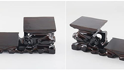 GOLDY&WENDY Rectangular Oriental Handmade Rosewood Pedestal Base | Vase Teapot Buddha Statue Ornament Display Stand Pedestal, Traditional Craft Display Base