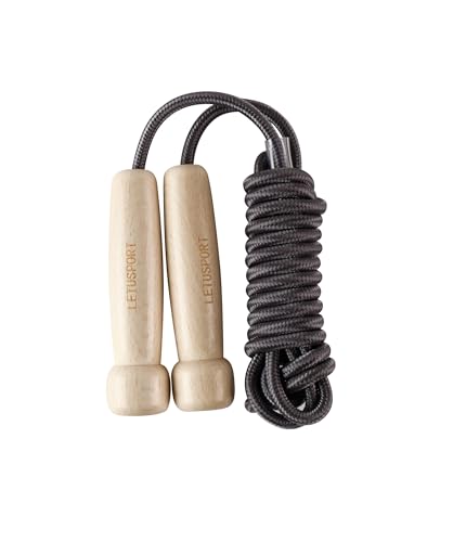 8.8 Feet Jump Rope for Women Men Kids Wooden Handle Jumping Ropes - color: Grey