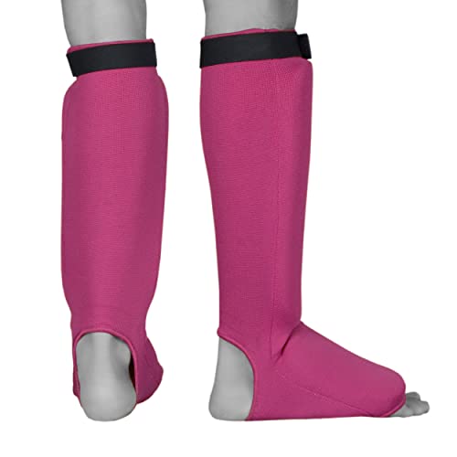 UFG Ultimate - Cloth Shin Instep Guard - Karate MMA Boxing Muay Thai Training Protection - color: Pink, size: Large-X-Large