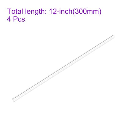 DMiotech 4pcs 5/32" x 5/16" x 12" Clear Acrylic Pipe Rigid Plastic Tubing for Aquarium Water Pipe, Water Cooling System, Plumbing - size: 5/32" x 5/16"