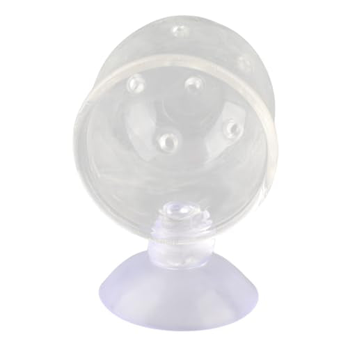 Aquarium Feeding Cup Fish Feeder Glass Acrylic Suction Cup Container for Freshwater Saltwater Tanks with Premium Suction Red Live Food Feeder (Glass Perforated (Suitable for nematodes)) - size: Glass perforated cup (suitable for nematodes)