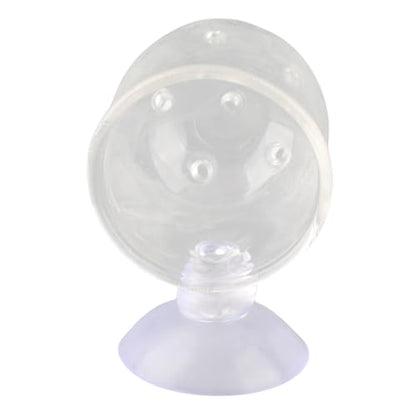 Aquarium Feeding Cup Fish Feeder Glass Acrylic Suction Cup Container for Freshwater Saltwater Tanks with Premium Suction Red Live Food Feeder (Glass Perforated (Suitable for nematodes)) - size: Glass perforated cup (suitable for nematodes)