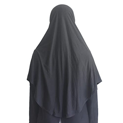 Women's Instant Hijab Muslim Headscarf Prayer Scarf Soft Breathable Stretchy Wrap - color: Black
