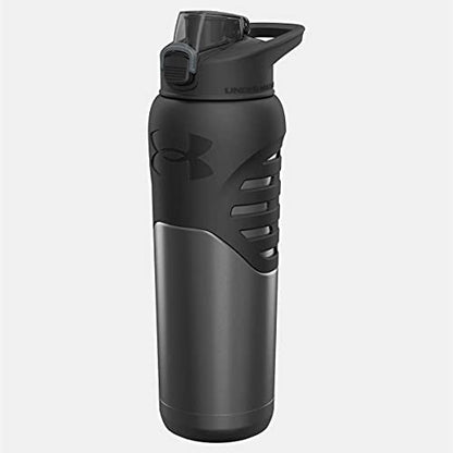 Under Armour 24Oz Stainless Steel Water Bottle, Insulated, Carabiner Easy Carry Hook, Leak Proof, Kids & Adults, All Sports, Gym - color: Smoke