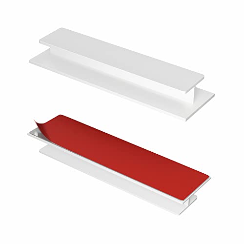 HRX Self-Adhesive Edge Fingerpull Door Handle - Easy to Install Screwless Peel and Stick on Glass, Wood, Metal, Plastic - Sliding Doors Knob for Kitchen Fronts, Drawers & Dressers Panels - 2 Pack - color: White