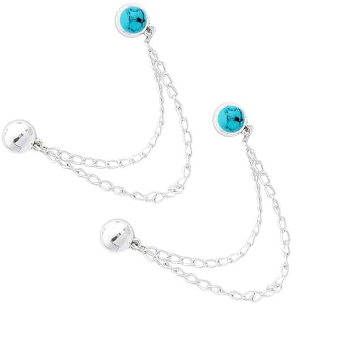 Multipurpose Trouser Hems Clips Headscarf Pin Hijab Magnets with Chain for Quick Attachment Strong Magnet for Sleeves & Trousers - color: Lake Blue