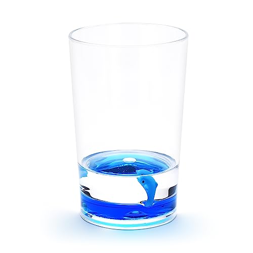 5 Piece Acrylic Liquid 3D Floating Motion Bathroom Vanity Accessory Set Ocean Cartoon Animal Theme Dolphin Toothbrush Holder, Tumbler, Soap Dispenser, Soap Dish, Toiletbrush Holder Set - size: 5-piece, style: Dolphin