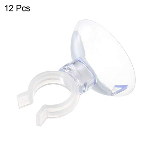uxcell Aquarium Suction Cup Clips Airline Tube Holders Clamps for Fish Tank Clear 13mm 12Pcs - size: 13mm