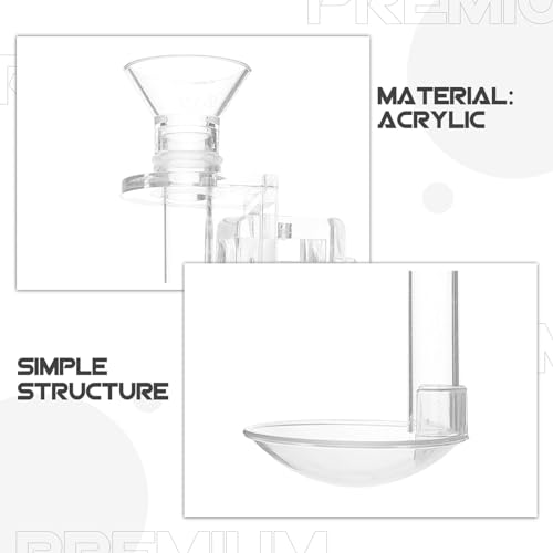 INOOMP Aquarium Feeding Tube with Feeding Ring Transparent Wall-Mounted Fish Feeder for Shrimp Tank Supplies Sinking Feed Dish Easy Setup 5.90 X 1.96 X 1.96 in